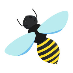 bee in spring color illustration