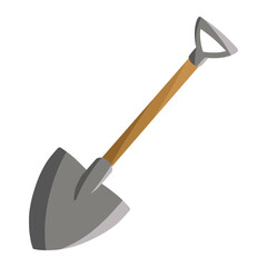 shovel in spring color illustration