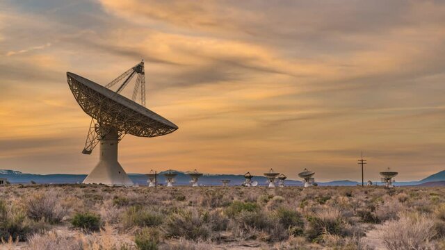 Time Lapse Owens Valley Desert Observatory Radar Dishes Deep Space Telescope
