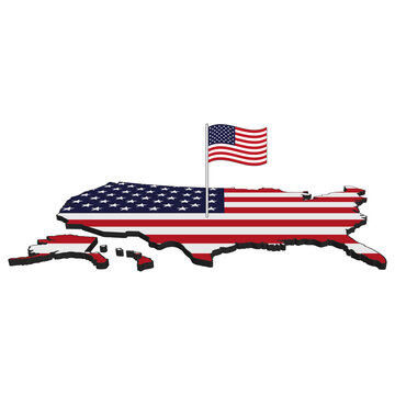 America map 3d vector graphics