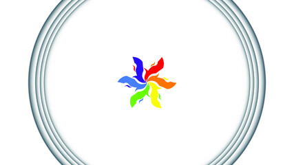 rainbow ribbon in a circle