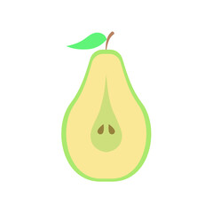 pear in half illustration icon vector, fruit illustration
