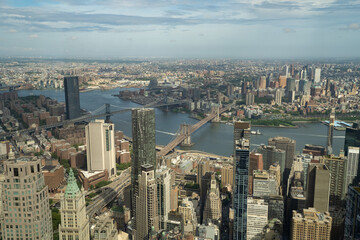 Fototapeta premium Puente de Brooklyn y manhattan