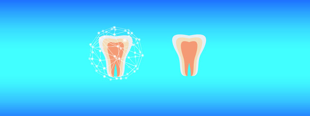 dental icon of color style design vector template