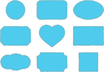 ブランケットステッチ模様の水色のフレームセット