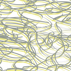 Abstract doodling background texture. Brush lined backdrop. Yellow and gray design