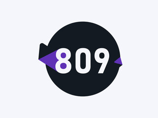 Number 809 logo icon design vector image