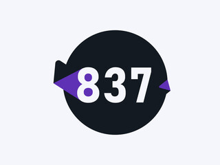 Number 837 logo icon design vector image