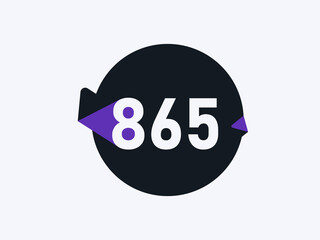 Number 865 logo icon design vector image