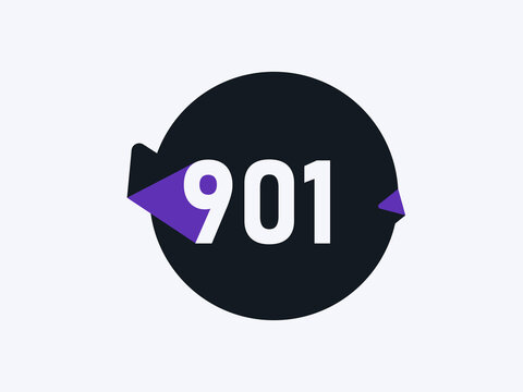 Number 901 logo icon design vector image