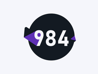 Number 984 logo icon design vector image
