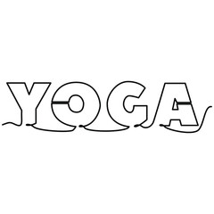 one line continuous drawing yoga letter word