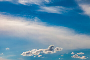 Naklejka na ściany i meble Blue sky with cumulus clouds background