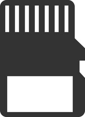 Flat black icon of a vector memory card.