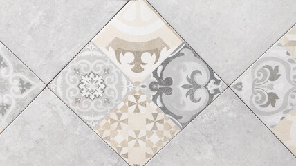 ceramic wall Mosaic portuguese Pattern azulejo design for prints decor background