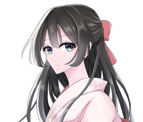 着物を着た女性　クール