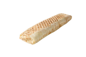 arabic and turkish shawarma on white isolated background with copy space