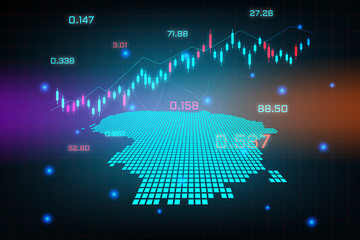 Stock market background or forex trading business graph chart for financial investment concept of Lithuania map. business idea and technology innovation design.