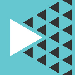 One unique big white triangle vs many small black ones. Uniqueness, courage, power, individuality and innovation concept. Flat design. EPS 8 vector illustration, no transparency, no gradients