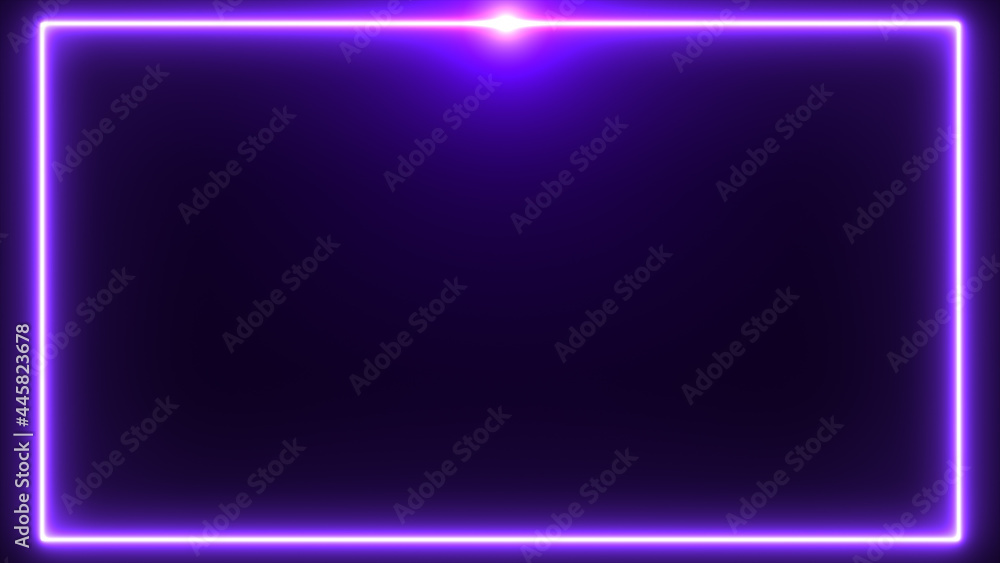 Canvas Prints purple neon border with flare on the top background
