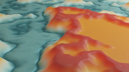 3d render abstract wallpaper with rusty gel substance.