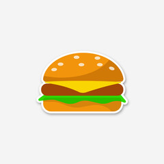 Burger icon illustration on white background
