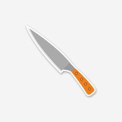 grill knife cutlery isolated icon on white