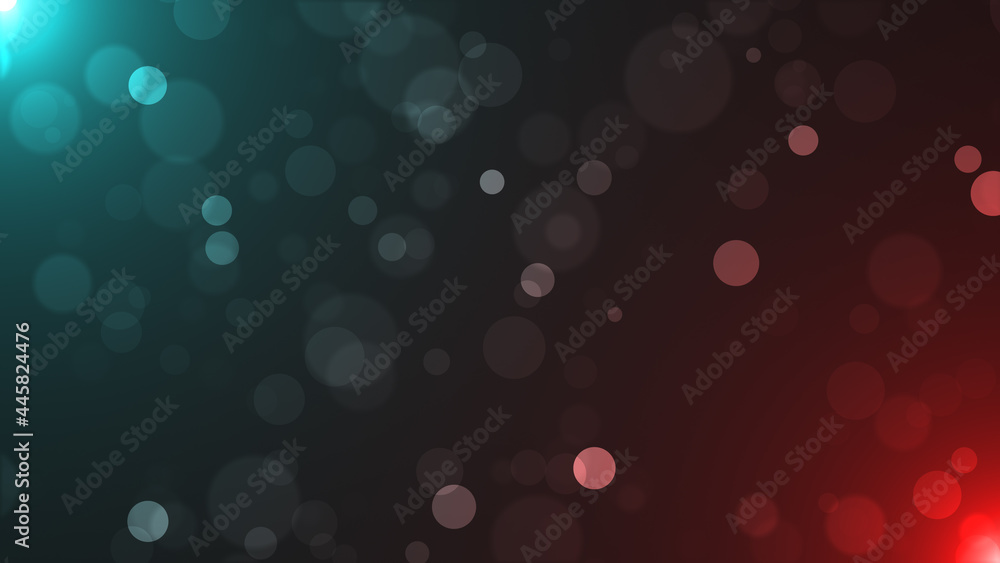 Wall mural green glowing technology wave particles with dark blue background