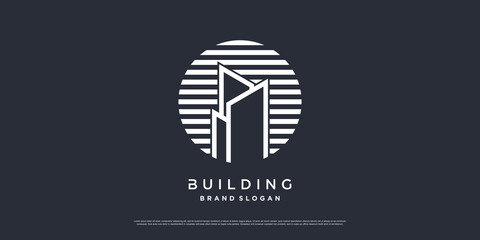 Building logo template with modern unique concept Premium Vector part 8