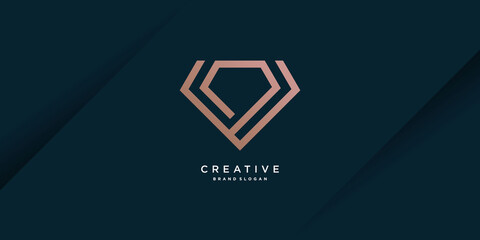 Diamond logo template with creative line concept Premium Vector part 7