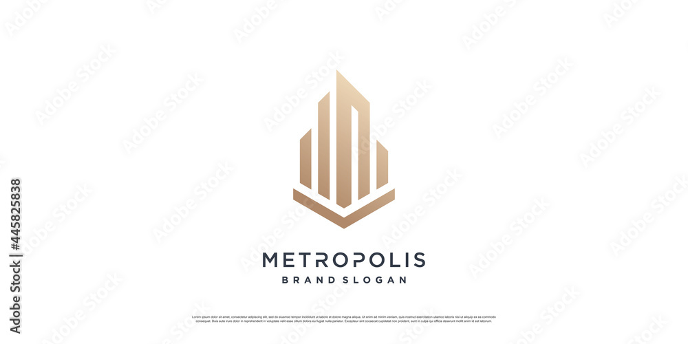 Poster building logo concept with creative unique style premium vector part 7