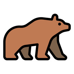 Fototapeta na wymiar bear filled outline icon