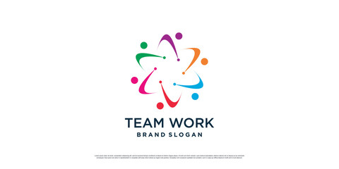 Team work logo icon with modern abstract concept Premium Vector part 4