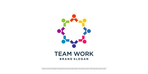Team work logo icon with modern abstract concept Premium Vector part 6