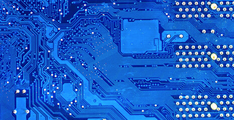 Blue circuit board lines of motor broadband electronic devices, beautiful connection pattern.