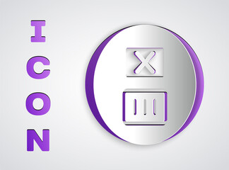 Paper cut Washing under 90 degrees celsius icon isolated on grey background. Temperature wash. Paper art style. Vector