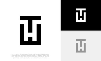 Obraz premium Abstract Initial logo vector. Initials TH. HT logo design. Innovative high tech logo template