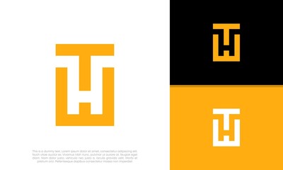 Abstract Initial logo vector. Initials TH. HT logo design. Innovative high tech logo template