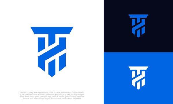Abstract Initial logo vector. Initials TH. HT logo design. Innovative high tech logo template