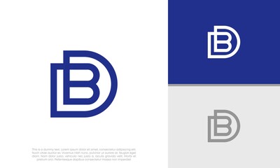 Abstract Initial logo vector. Initials DB. BD logo design. Innovative high tech logo template