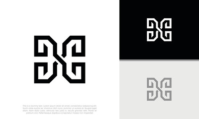 Abstract Initial logo vector. Initials EE logo design. Innovative high tech logo template