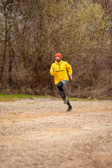 Active man running in the morning