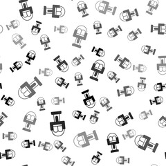 Black Attraction carousel icon isolated seamless pattern on white background. Amusement park. Childrens entertainment playground, recreation park. Vector