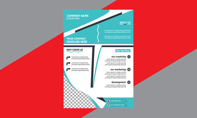 Naklejka na ściany i meble creative corporate abstract trendy flyer magazine leaflet design with geometric shape template design vector illustration. Corporate Business Flyer.