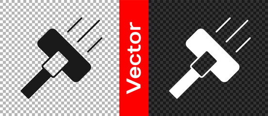 Black Vacuum cleaner icon isolated on transparent background. Vector