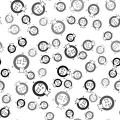 Black Washing dishes icon isolated seamless pattern on white background. Cleaning dishes icon. Dishwasher sign. Clean tableware sign. Vector