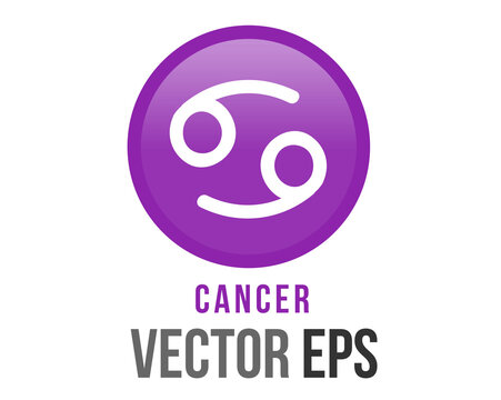 Vector gradient purple Cancer astrological sign icon in the Zodiac,  represents Crab.Vector gradient purple Scorpio astrological sign icon in the Zodiac,  represents Scorpion