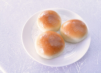 baked sweet char siew pork meat bun bread in golden skin colour pastry dim sum menu