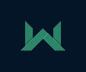 W Initial Letter Line Logo Design Vector Illustration. W Minimalist, Unique, Luxury, Modern, Elegant, Simple, Creative, Flat, Business and, Modern Logo Design.