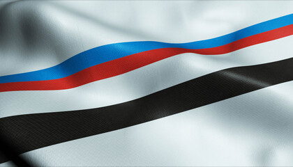 3D Waving Belarus City Flag of Smarhon_ Closeup View